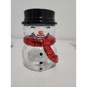 Bath & Body Works Glass Snowman Single‎ Wick Candle Holder Pedestal